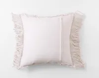 Macramé Square Cushion Cover, White, 18" x 18"