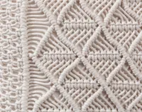 Macramé Square Cushion Cover, White, 18" x 18"