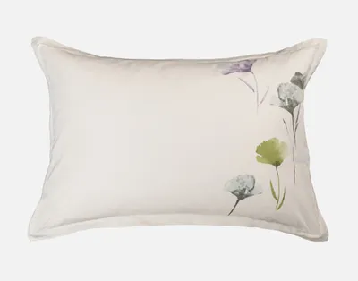 Masako Pillow Sham, Floral, White,