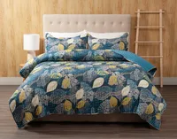 Fronds Recycled Polyester Coverlet Set**