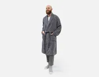 Charcoal Infused Cotton Bathrobe, Grey, Large