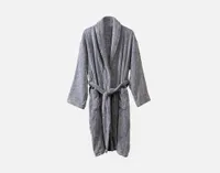 Charcoal Infused Cotton Bathrobe, Grey, Large