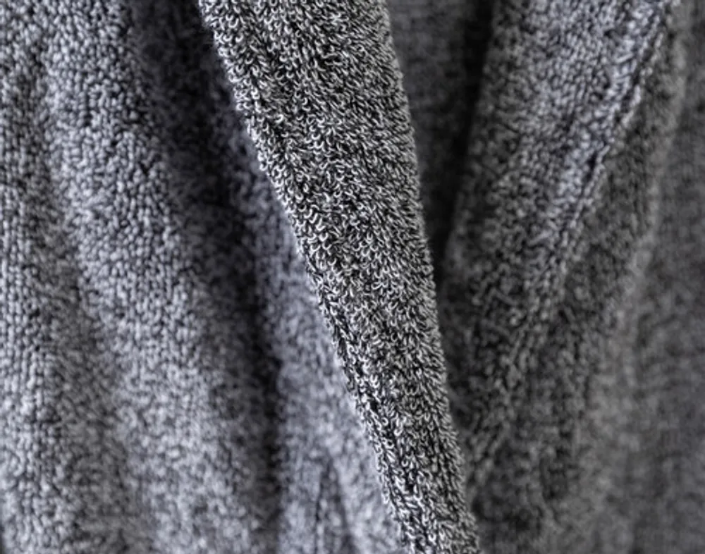 Charcoal Infused Cotton Bathrobe, Grey, Large