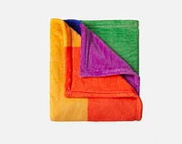 Pride Rainbow Fleece Throw, Geometric, Red