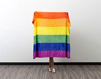 Pride Rainbow Fleece Throw, Geometric, Red