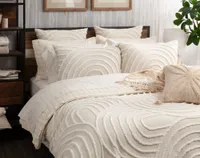 Sonrisa Duvet Cover, Cotton, Geometric, White,