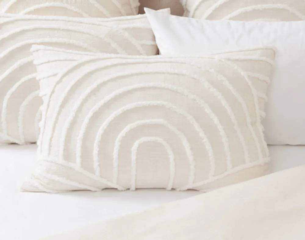 Sonrisa Pillow Sham, Geometric, White, King