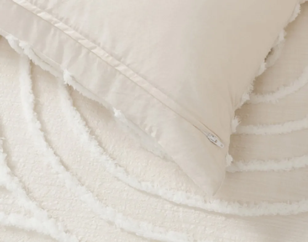 Sonrisa Pillow Sham, Geometric, White,