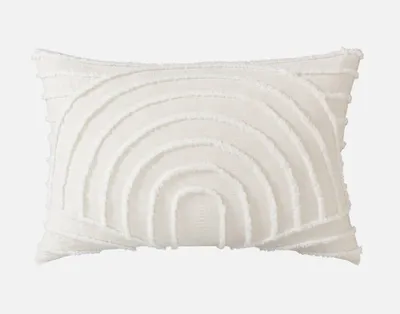 Sonrisa Pillow Sham, Geometric, White, King