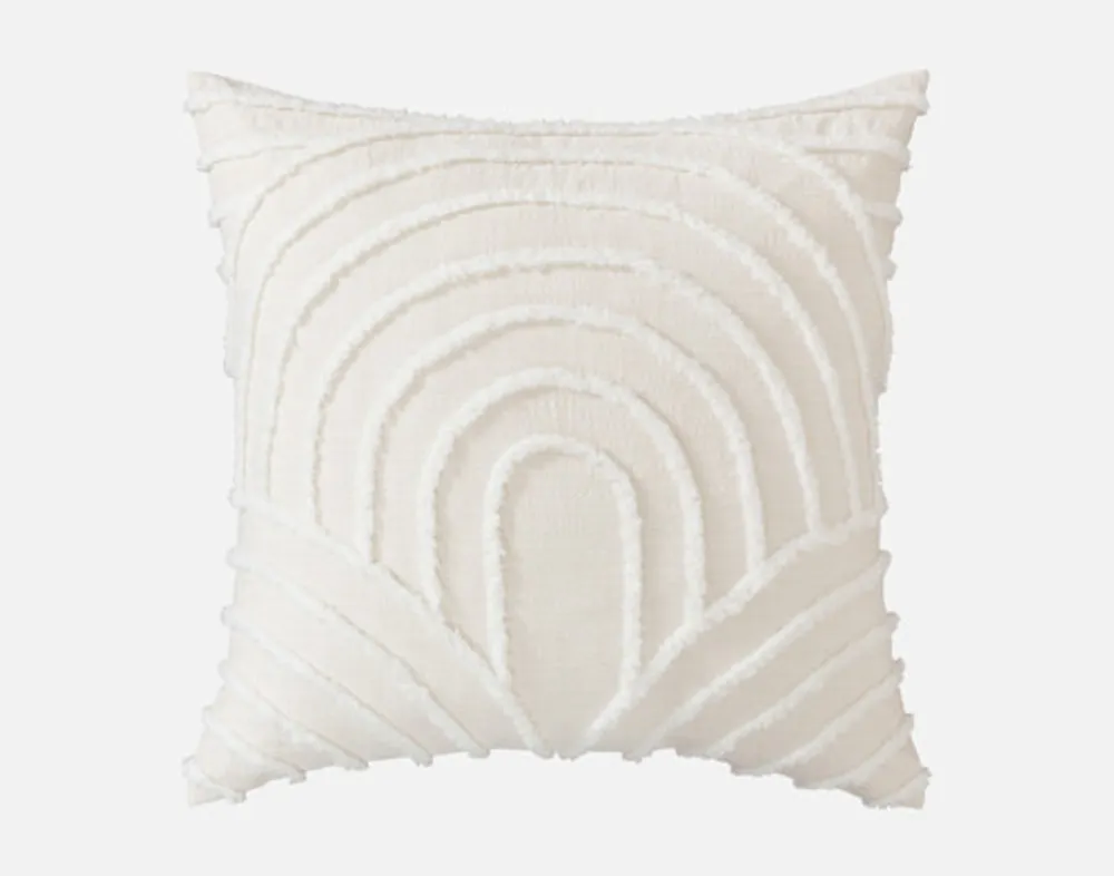 Sonrisa Euro Sham, Geometric, White, 26" x 26"