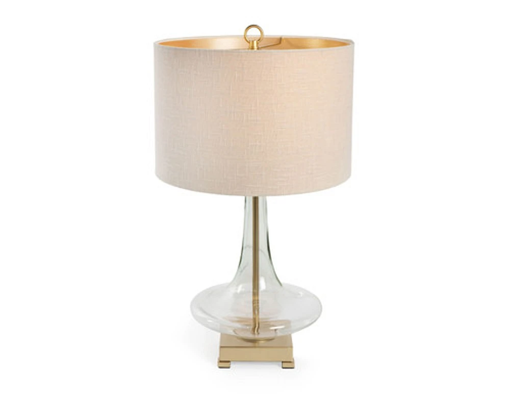 Edith Clear Glass Table Lamp, Gold