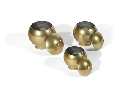 Eseld Metal Jars (Set of 3), Gold