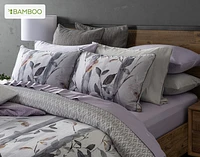 Tamarak Duvet Cover, Bamboo Cotton, Botanical, Purple,
