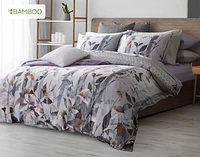 Tamarak Duvet Cover, Bamboo Cotton, Botanical, Purple,