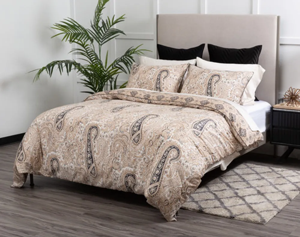 Lansdowne Duvet Cover, Paisley, GOTS Certified, Beige,