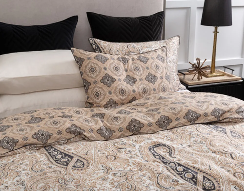 Lansdowne Duvet Cover, Paisley, GOTS Certified, Beige,