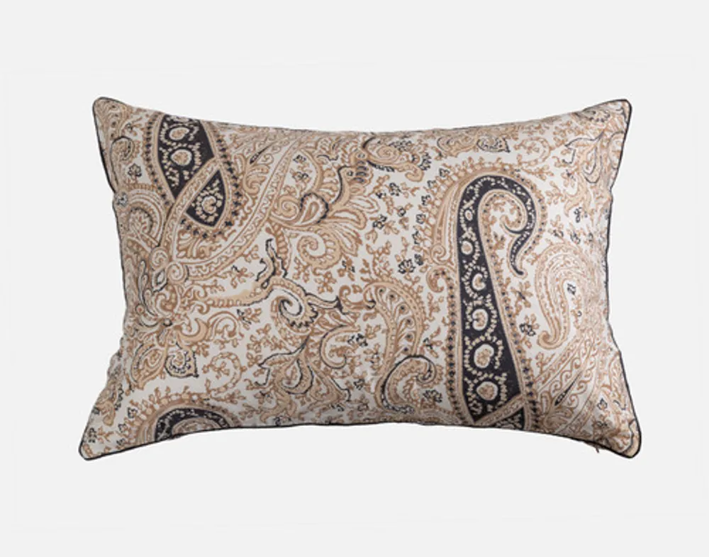 Lansdowne Pillow Sham, Paisley, GOTS Certified, Gold,