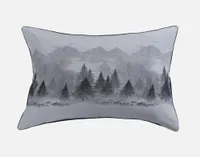 Plateau Pillow Sham, Scenic, Grey,