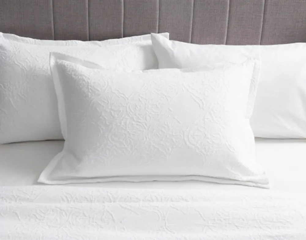 Corinthia Duvet Cover, Cotton, Geometric, White, King