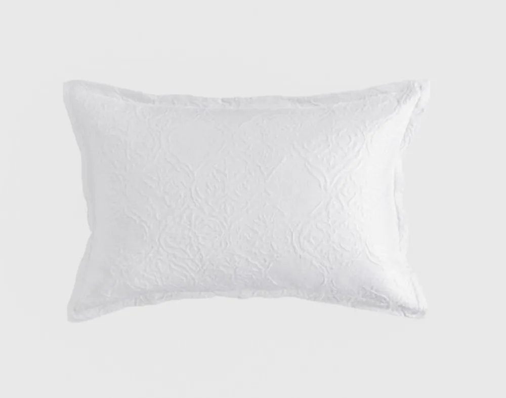 Corinthia Pillow Sham, Geometric, White,