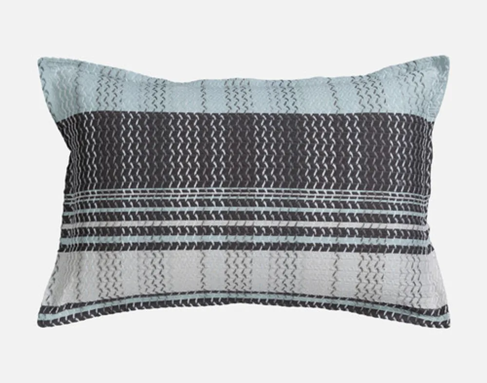 Vilanova Pillow Sham, Geometric, Blue, Queen