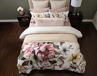Braganza Duvet Cover, TENCEL Lyocell, Floral, White,