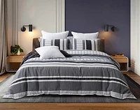 Dash Duvet Cover, Geometric, White,