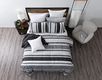 Dash Duvet Cover, Cotton, Geometric, White,