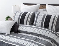 Dash Duvet Cover, Cotton, Geometric, White,