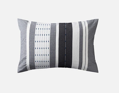 Dash Pillow Sham, Geometric, White,