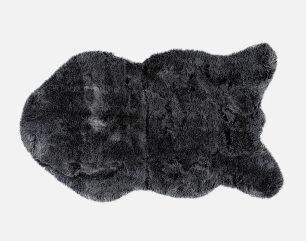 Polar Faux Fur Rug, Black