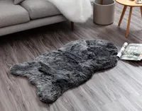 Polar Faux Fur Rug, Black