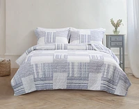 Frankie Cotton Quilt Set, White, Super King