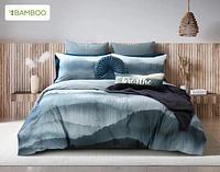 Horizons Duvet Cover, Cotton, Bamboo Scenic, Green,