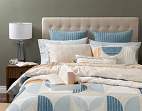 Nora Duvet Cover, Cotton, Geometric, Beige,