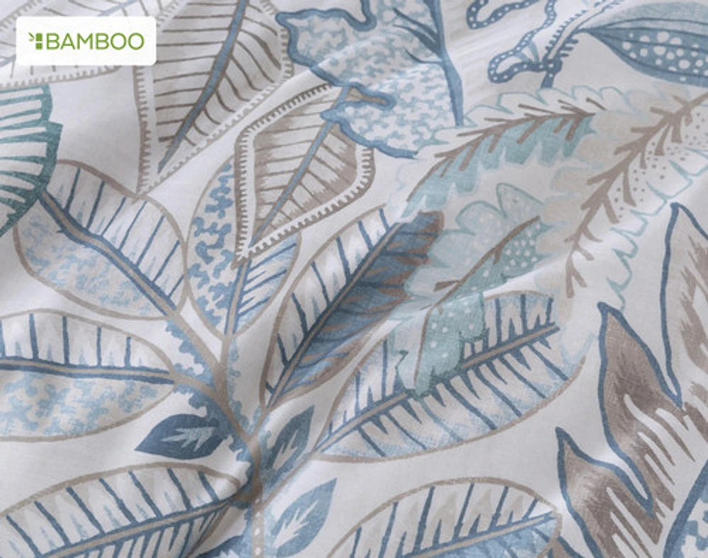 Lolana Duvet Cover, Botanical, Blue, Queen