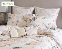 Cabana Duvet Cover, Bamboo Cotton, Floral, White,