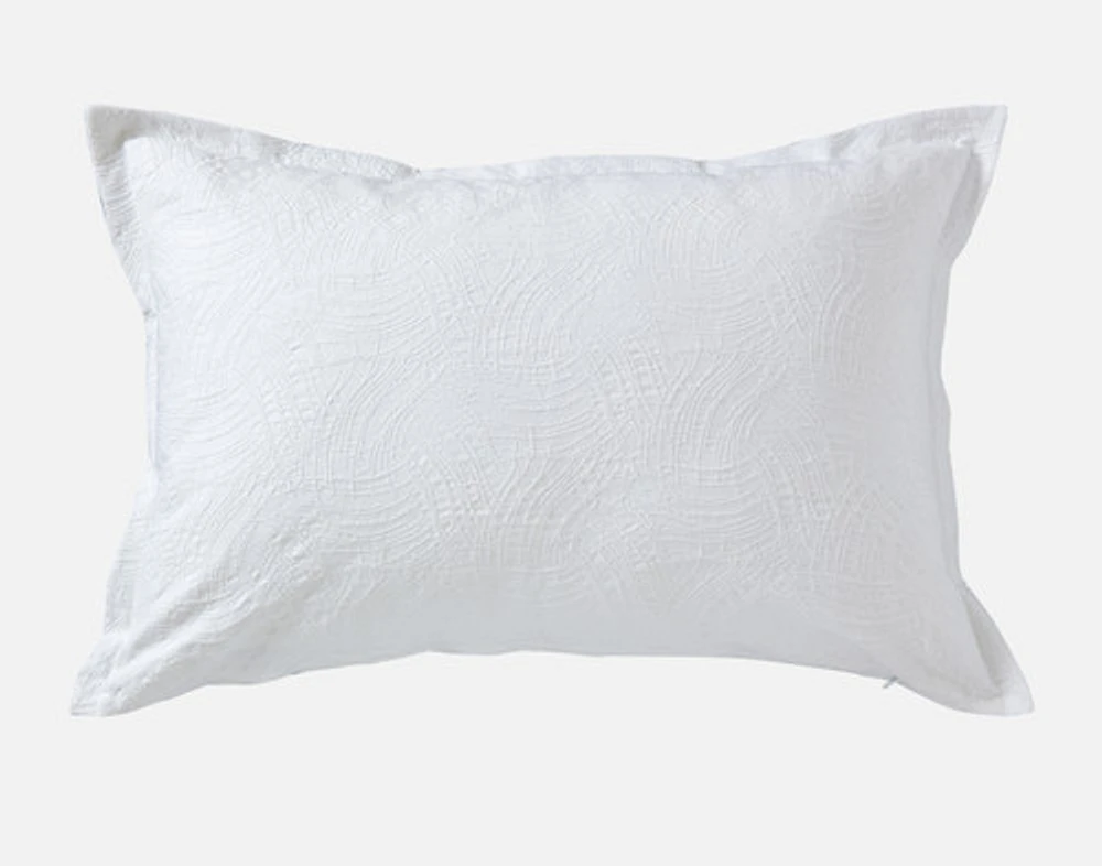 Corvo Pillow Sham, Geometric, White,