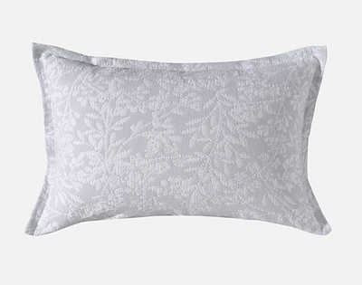 Tavira Pillow Sham, Botanical, Grey,