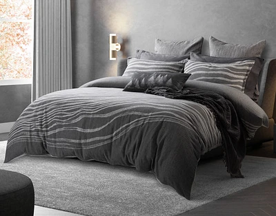 Cavalo Duvet Cover, Cotton, Geometric, Grey,
