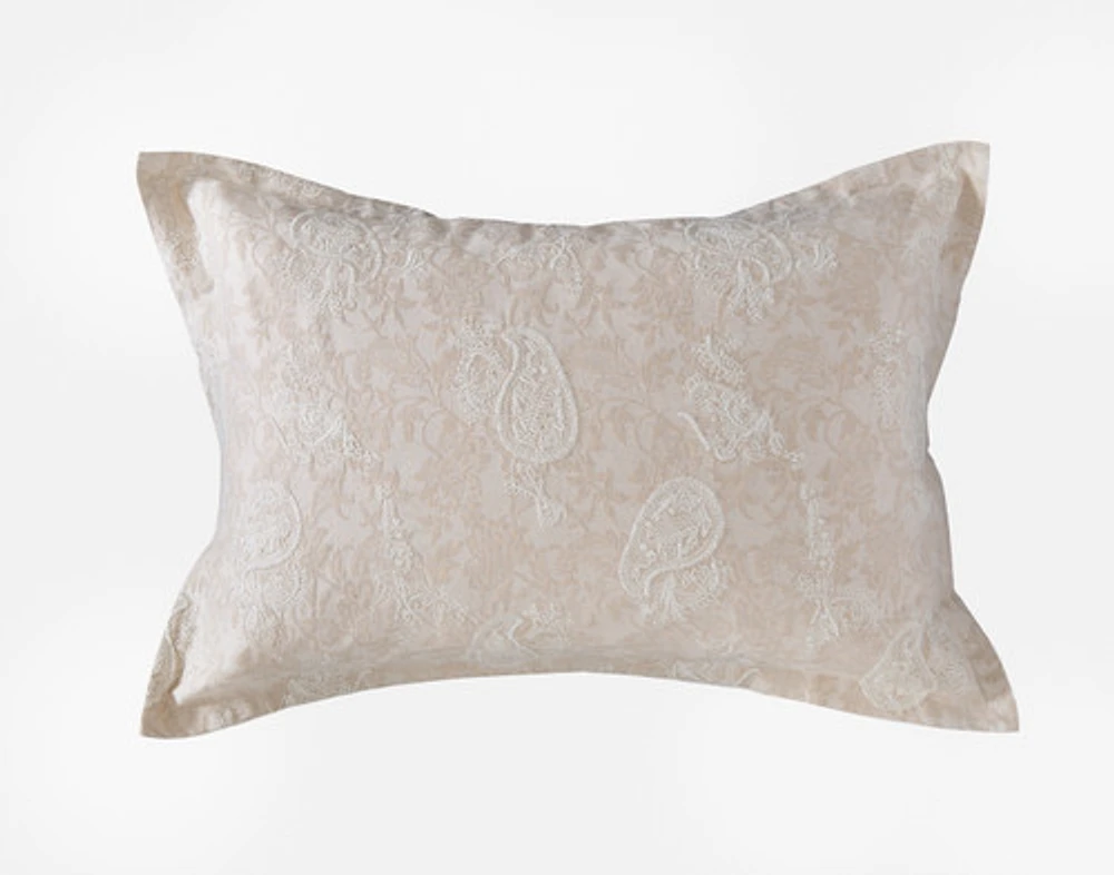 Prescott Pillow Sham, Paisley, Beige,