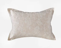 Prescott Pillow Sham, Paisley, Beige, King