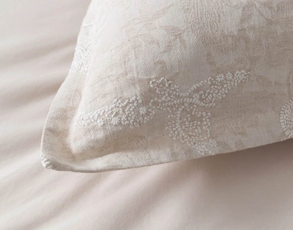 Prescott Pillow Sham, Paisley, Beige,