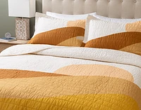 Golden Hills Cotton Quilt Set, Scenic, Orange, King