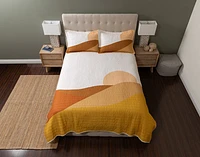 Golden Hills Cotton Quilt Set, Scenic, Orange, King