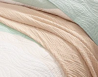 Ocean Waves Cotton Quilt Set, Scenic, Green,