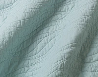 Ocean Waves Cotton Quilt Set, Scenic, Green,