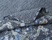 Cornflower Cotton Quilt Set, Blue, Queen