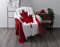 Canada Flag Fleece Throw, Scenic, White