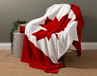 Canada Flag Fleece Throw, Scenic, White